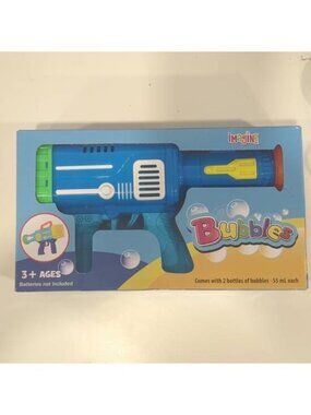 36 Hole Bubble Gun Automatic Bubble Machine Kids Toy Blue NIB